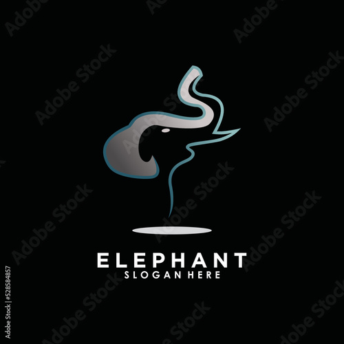 elephant logo illustration design with creative concept premium vector