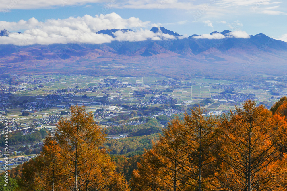 Tsuetsuki pass observatory in autumn Chino, Nagano
