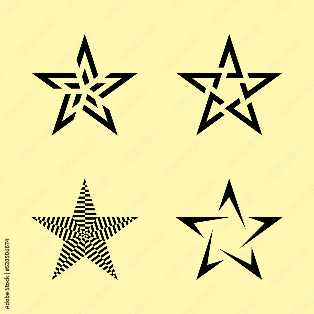 Stars pack vector design with various shapes style Stars pack vector design with various shapes style
