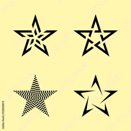 Stars pack vector design with various shapes style