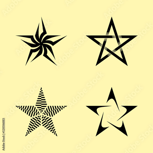 Stars pack vector design with various shapes style