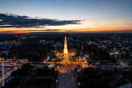 Phra That Phanom  a respectful of Nakhon Phanom People to Gold pagoda  settle in the center of the temple.