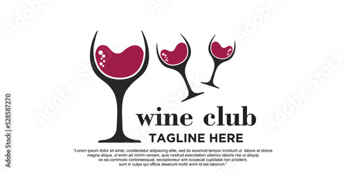 Wine logo icon design template vector illustration Premium Vector