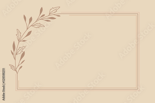 Szablon ramki jasnym beżowym kolorze. Tło do projektowania wizytówki, kartek urodzinowych, życzeń, gratulacji, wzór zaproszenia ślubnego, tło do social media lub na blog.