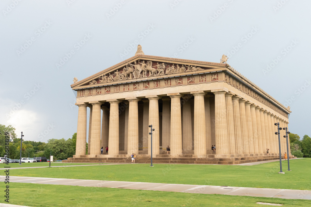 This beautiful scale model of Greek s Parthenon is located in Nashville Tennessee. This reconstruction was built in 1897 and was supposed to be temporary in the Centennial Exposition.