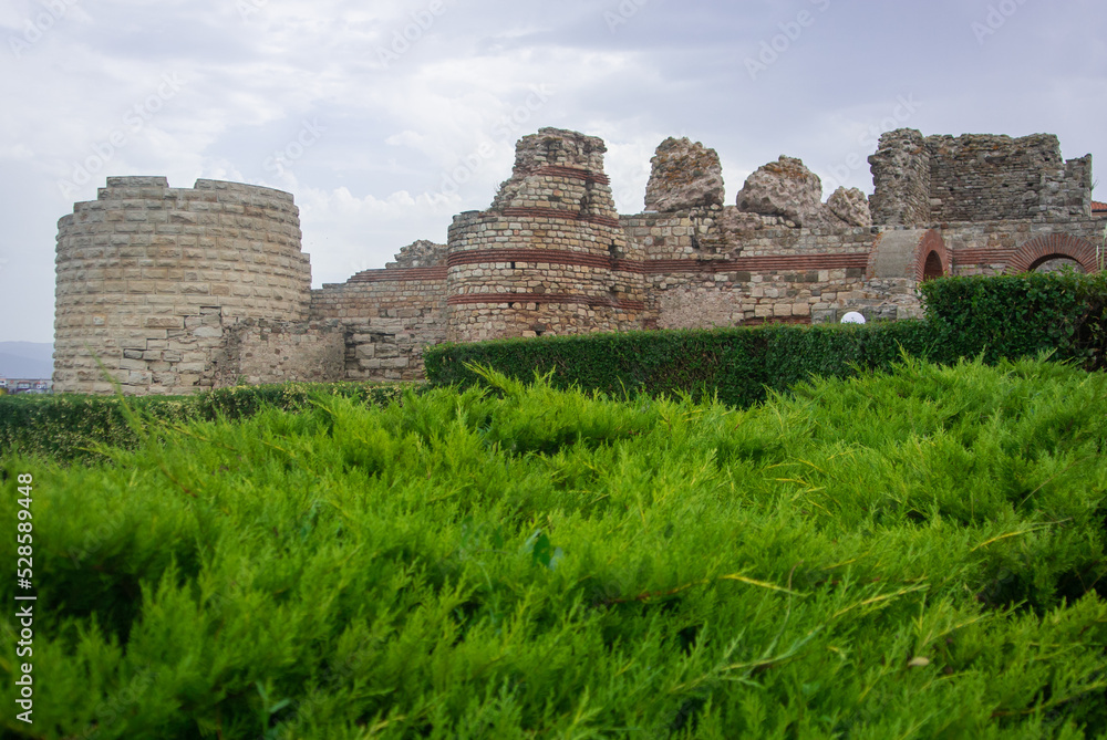 Ancient ruins in archaeological site
