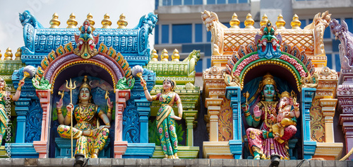 Photography Detail of God statue at Sri Mariamman Temple, Singapore.