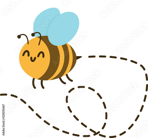 Illustration of cute bee on white background