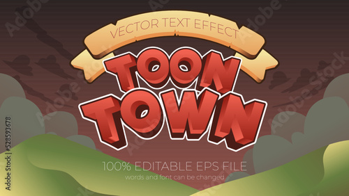 editable Toon Town text effect style, EPS editable text effect