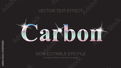 Carbon editable text effect style, EPS editable text effect