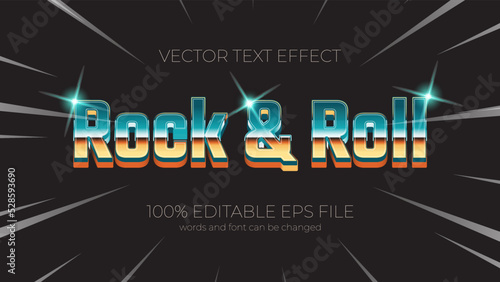 Rock and Roll editable text effect style, EPS editable text effect
