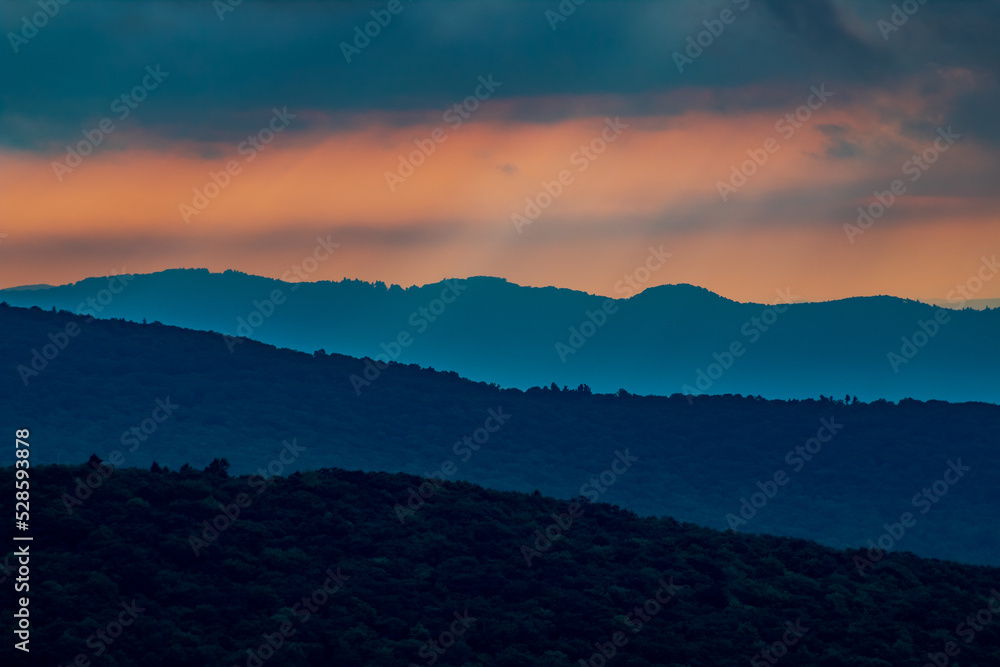 Blue Ridge mountains sunrise