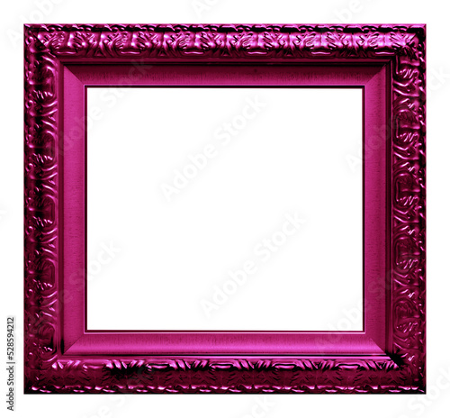 Antique pink frame isolated on the white background © opasstudio