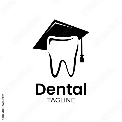 Minimalist Dental Logo with graduation cap