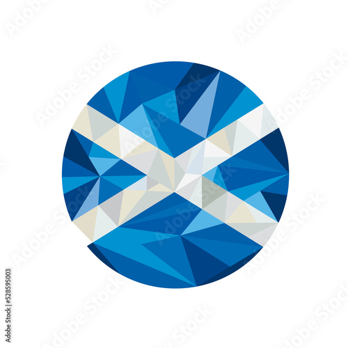 Scotland Flag Icon Circle Low Polygon