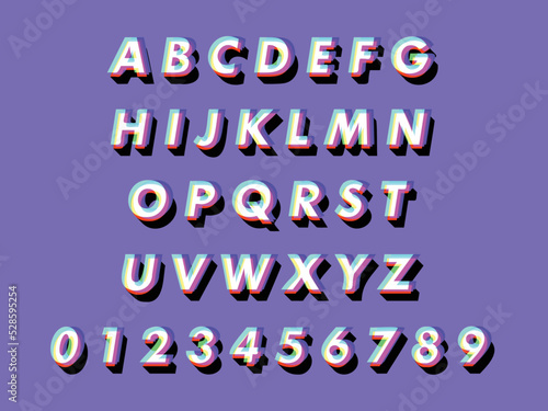 3D Glasses Tik Tok Style Glitch Style Alphabet Font