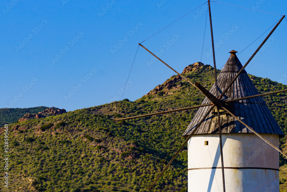 Spanish landscape with old wind mill Spanish landscape with old wind mill