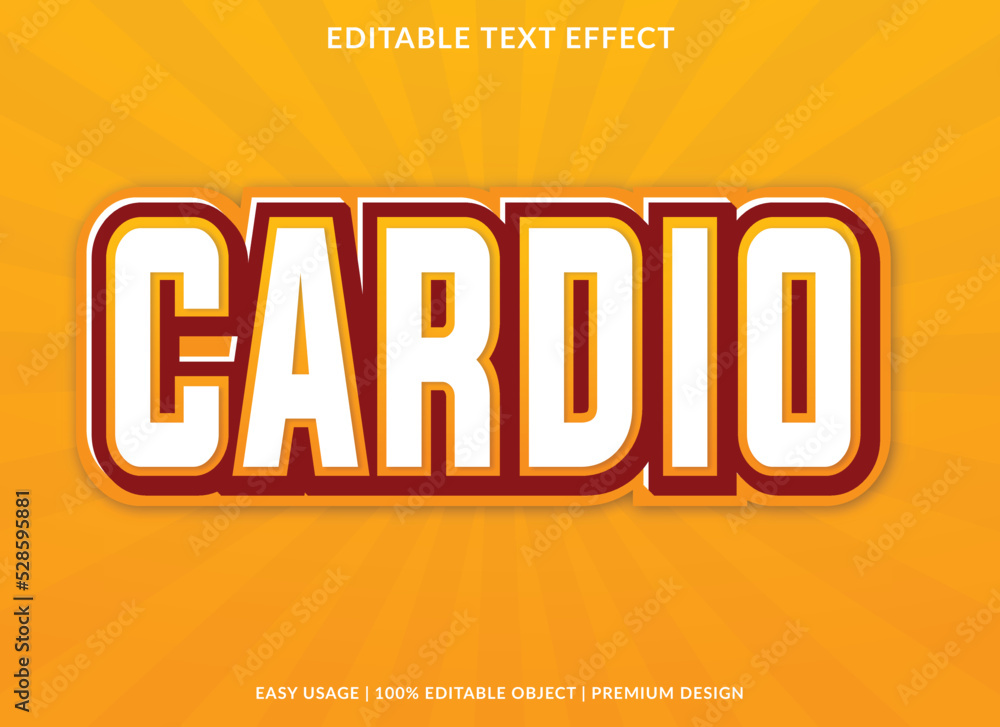 cardio editable text effect template use for business logo and brand