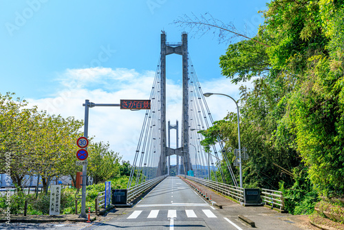 加部島から見た夏の呼子大橋　佐賀県唐津市　Yobuko Bridge in summer seen from Kabeshima 
island. Saga Prefecture Karatsu city. photo