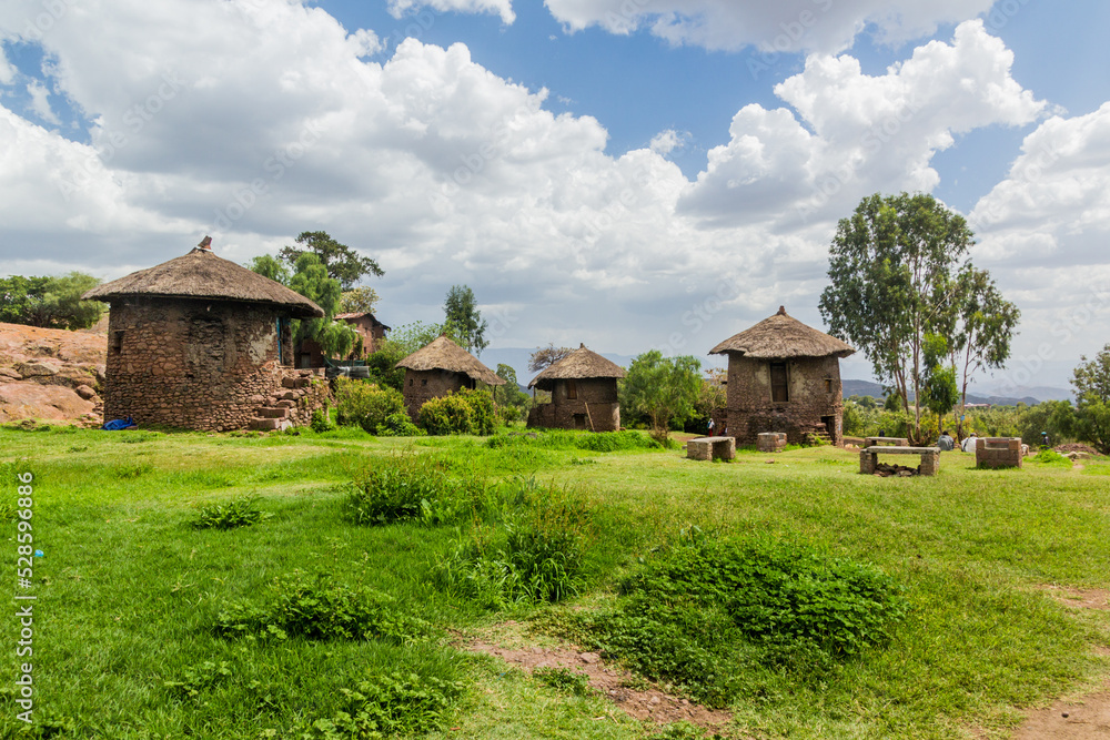 Traditional round houses in Lalibela, Ethiopia Traditional round houses in Lalibela, Ethiopia
