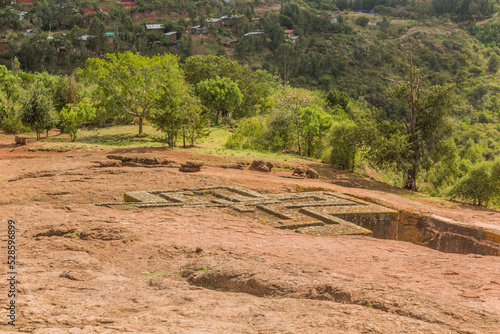 Saint George (Bet Giyorgis) rock-hewn church in Lalibela, Ethiopia