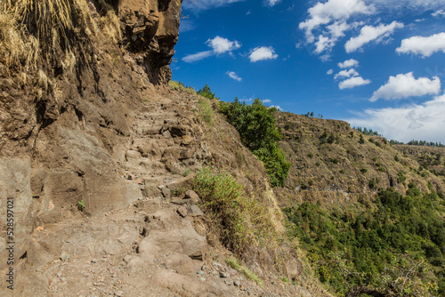 Steep path in the hills around Lalibela, Ethiopia