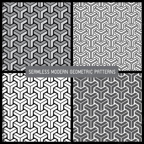 set of modern abstract geometric seamless background pattern stylish texture