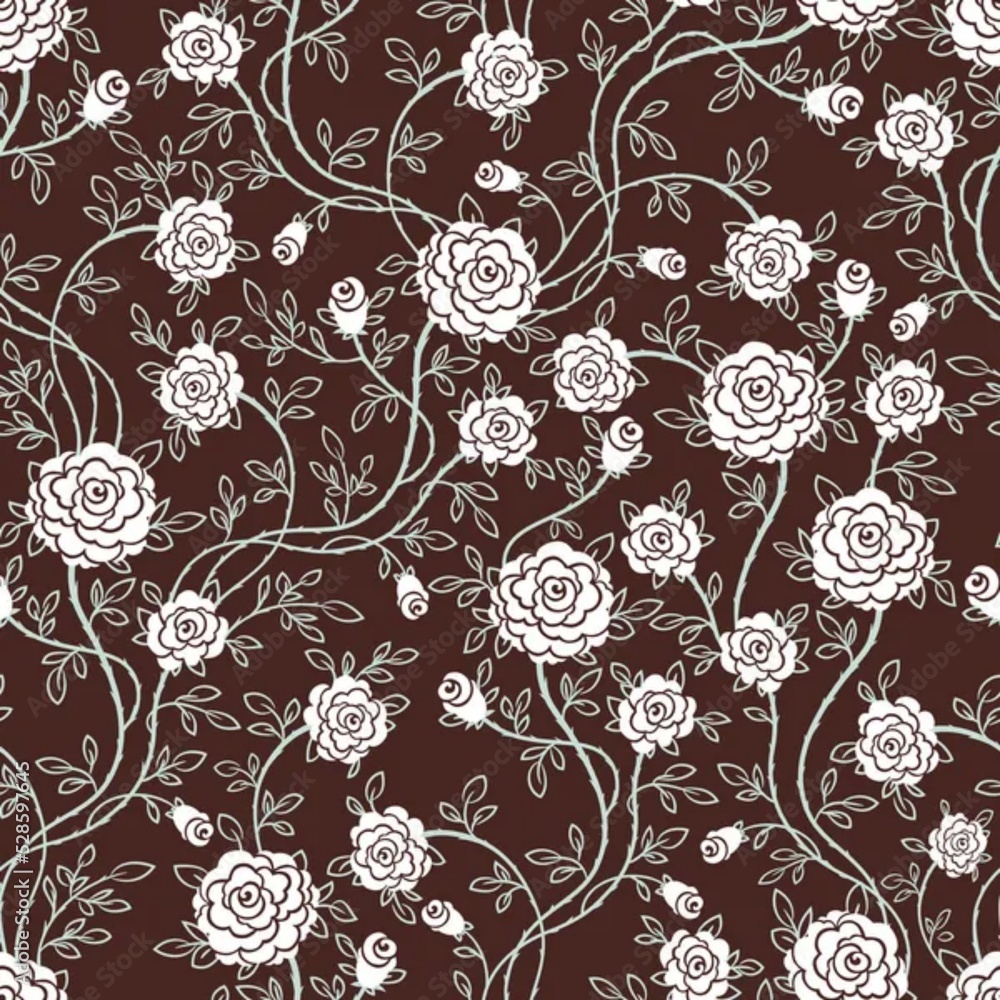 Seamless flower rose pattern 
