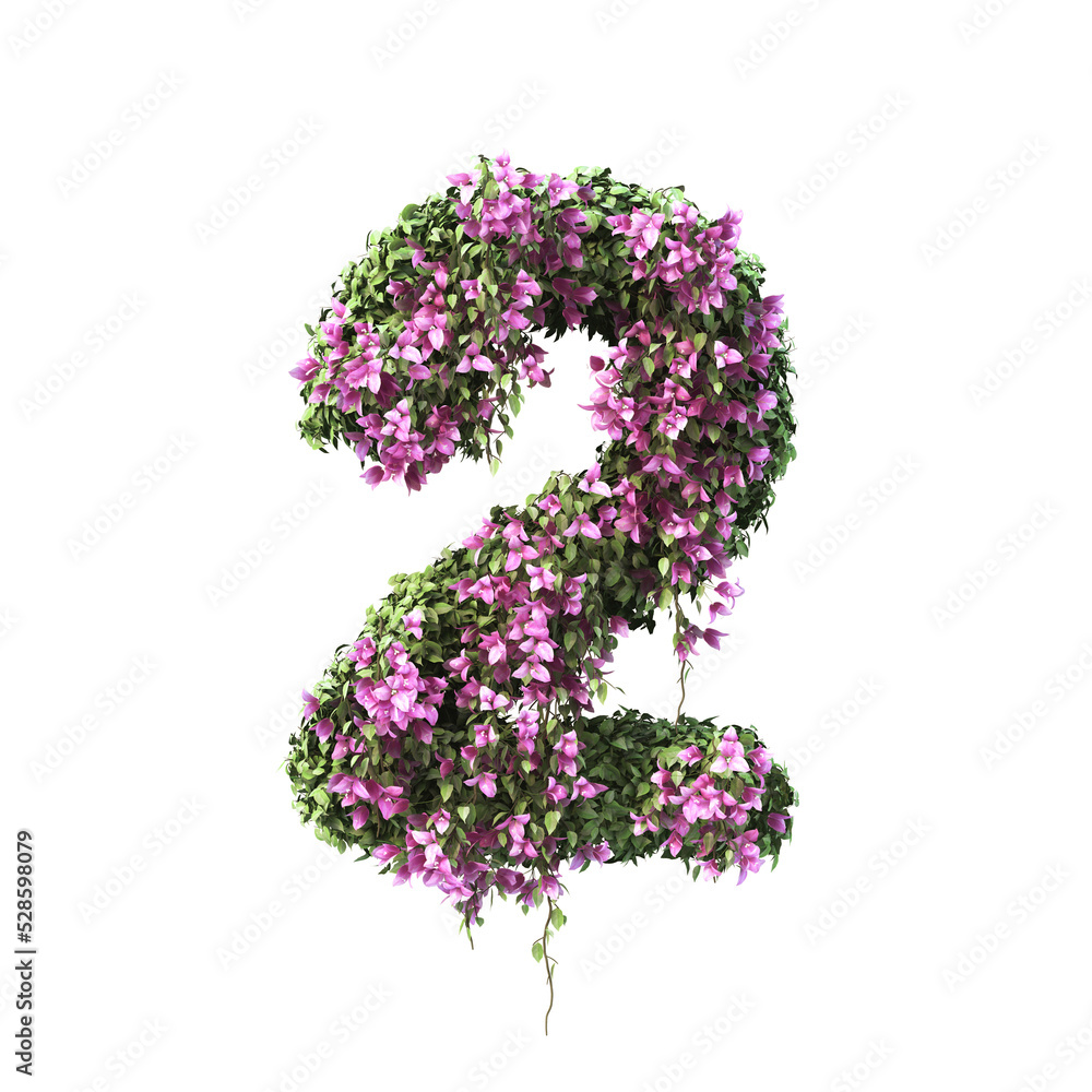 3d rendering of Bougainvillea number set 2
3d rendering of Bougainvillea number set 2