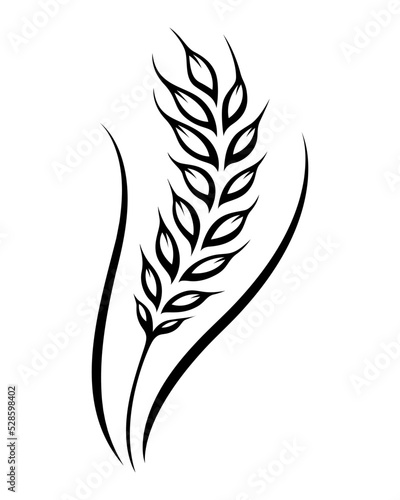 silhouette rice plant symbol
