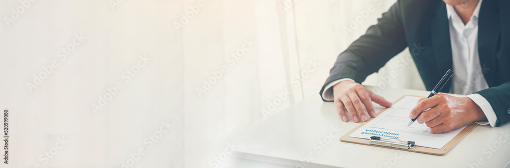 Banner Asian business man using pen signing on new contract start project in conference room. panorama manager businessman hands sign contract on meeting. Business agreement concepts with copy space Banner Asian business man using pen signing on new contract start project in conference room. panorama manager businessman hands sign contract on meeting. Business agreement concepts with copy space