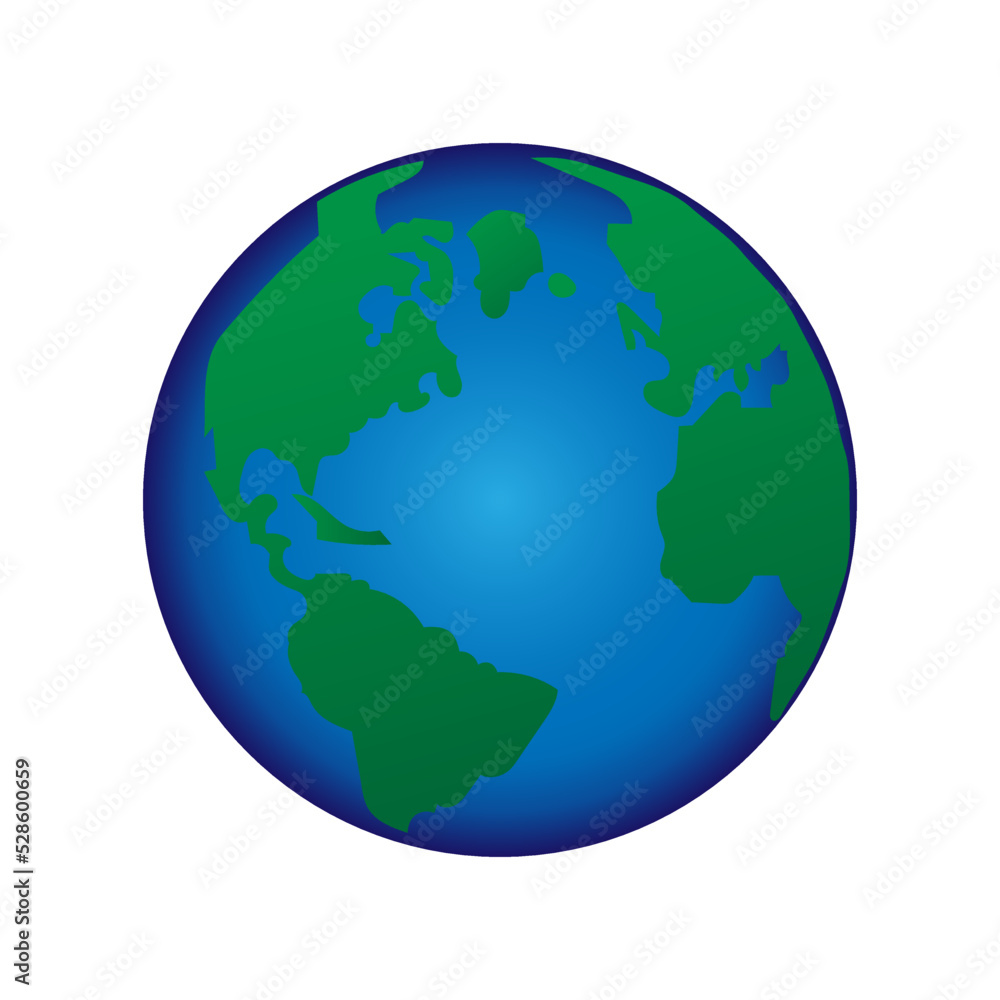 Simplified earth globe vector illustration.