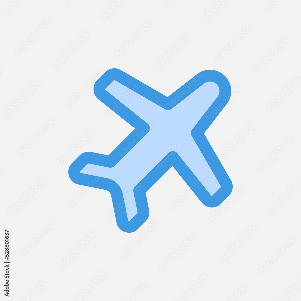 Flight mode icon in blue style about user interface, use for website mobile app presentation Flight mode icon in blue style about user interface, use for website mobile app presentation