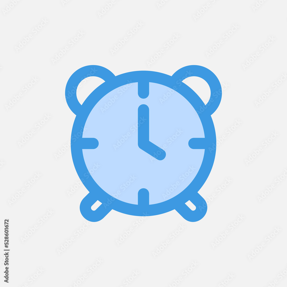Alarm icon in blue style about user interface, use for website mobile app presentation Alarm icon in blue style about user interface, use for website mobile app presentation