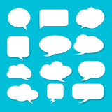 Set of text speech bubbles icon vector