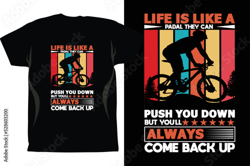 Cycling T-shirt Design Vector graphics. Unisex. Bicycle Riders. Bike Shirt. Funny Cycling T-Shirt. Gifts For Cyclist. Cycling Shirt. Fixed Gear Shirt photo