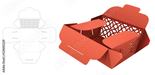 packaging box die cut template and 3D mockup