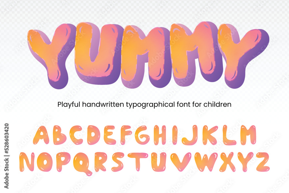 Yummy a Playful and Colorful Font For Kids