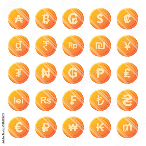 Set of Gold Coin Currency