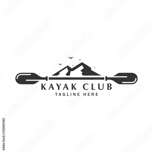 mountain kayaking sports location logo