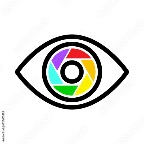 Eye icon focus color. Medical concept. Business concept. Vector illustration. Stock image.