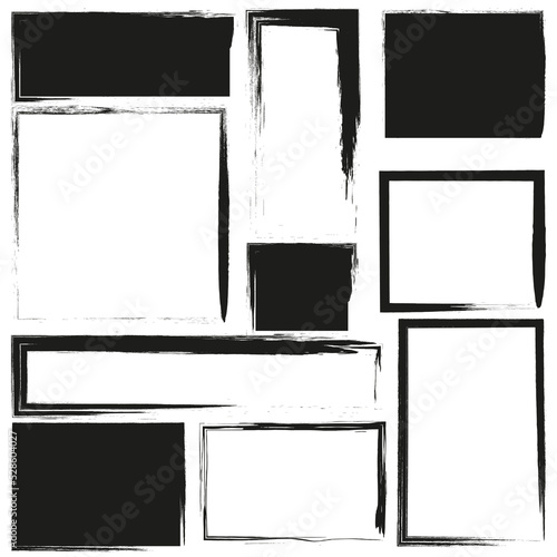 brush rectangles frames. Edge frame. Hand drawn style. Vector illustration. stock image.