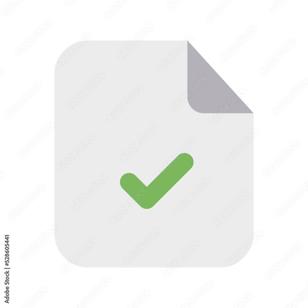 Approved Files Icon with Flat Style Approved Files Icon with Flat Style