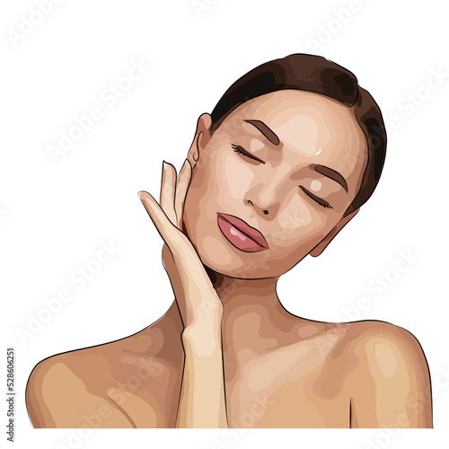 portrait of a beautiful woman skin care