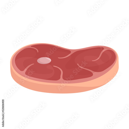 raw meat steak flat vector illustration clipart isolated on white background