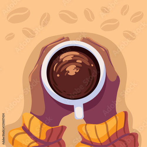 hands with coffee cup