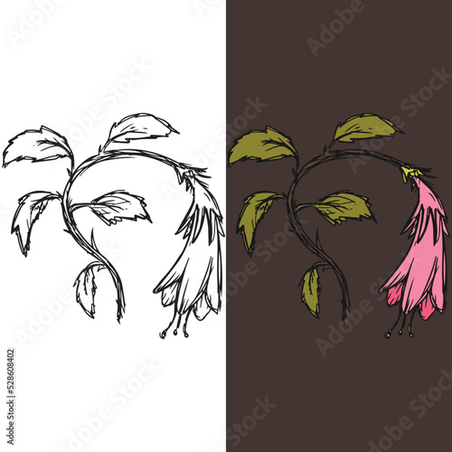 Hand drawn withered flower vector illustration, editable vector file for all your graphic needs.