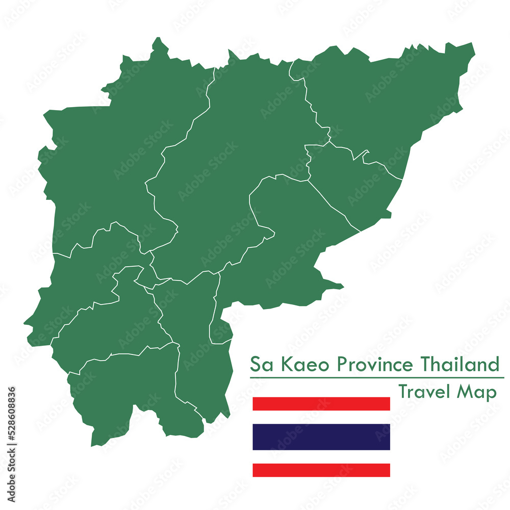 Sa Kaeo Province Map green map is one of the provinces of Thailand
