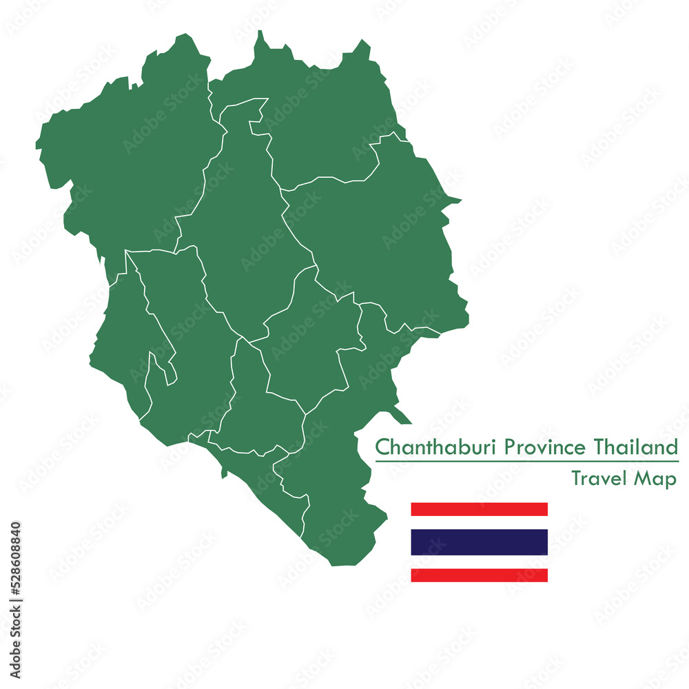Obraz premium green map Chanthaburi Province is one of the provinces of Thailand