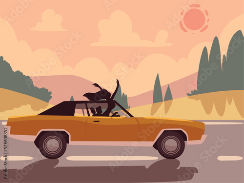 couple in road trip